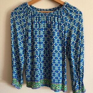 Elegant Block Print Style Girls Blouse